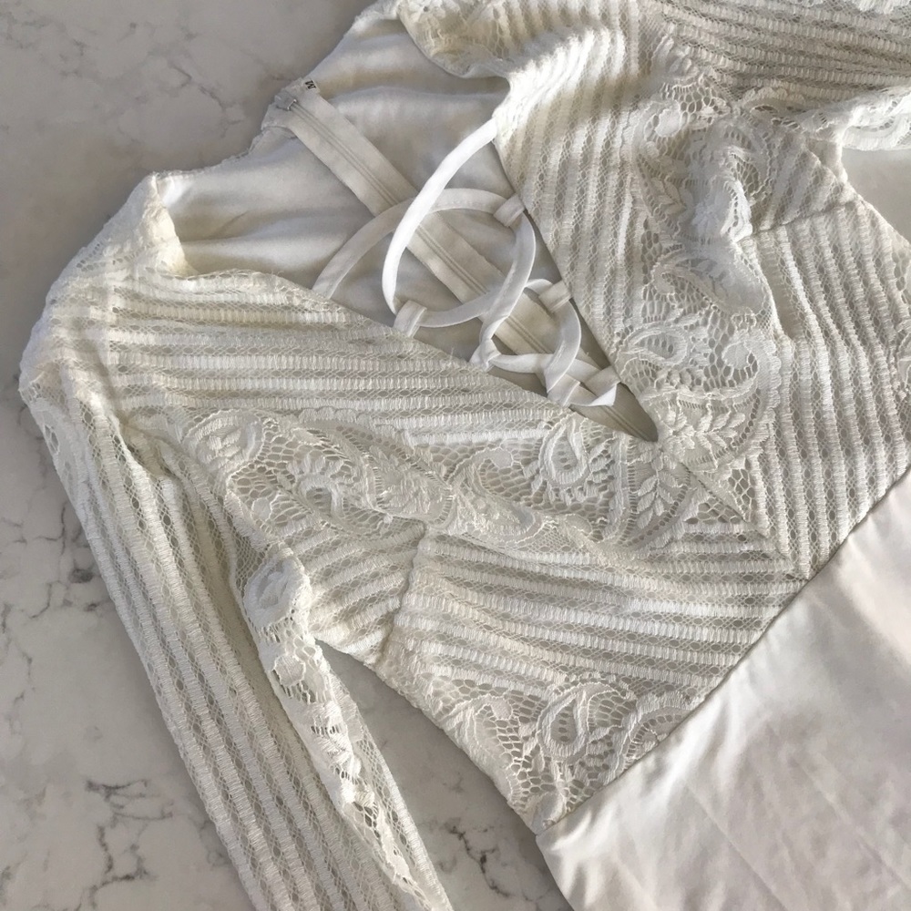 Revolve White Lace Bodysuit